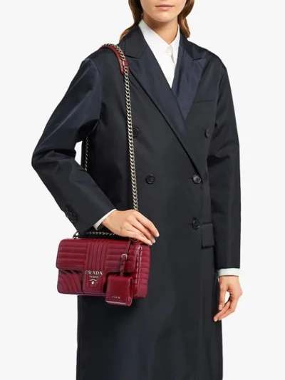 Shop Prada Diagramme Shoulder Bag In Red