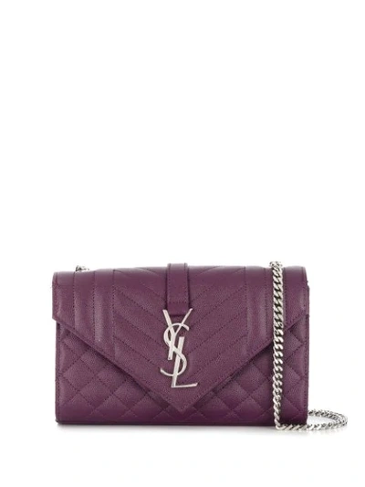Shop Saint Laurent Cassandre Shoulder Bag In 5206 Purple