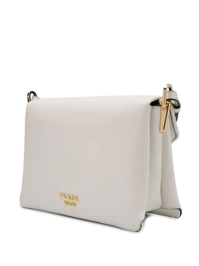 Shop Prada Foldover Shoulder Bag In White