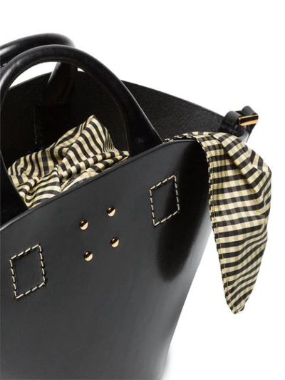 Shop Trademark Black Small Leather Bag With Gingham Insert