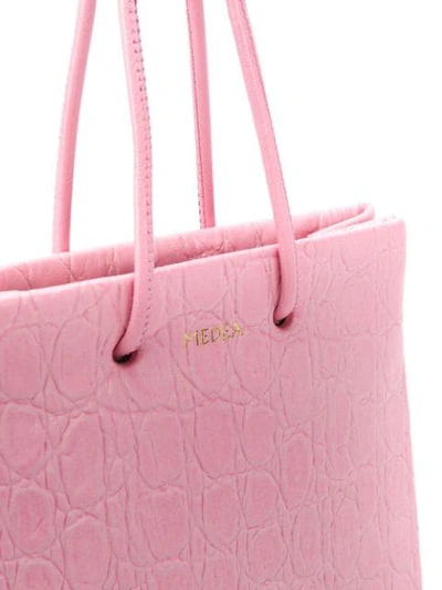 Shop Medea Small Crocodile-effect Tote Bag In Pink