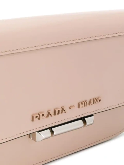 Shop Prada Logo Crossbody Bag In Pink