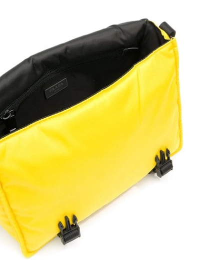 Shop Prada Logo Crossbody Bag In Yellow