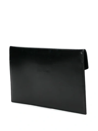 Shop Saint Laurent Envelope Clutch Bag In Black