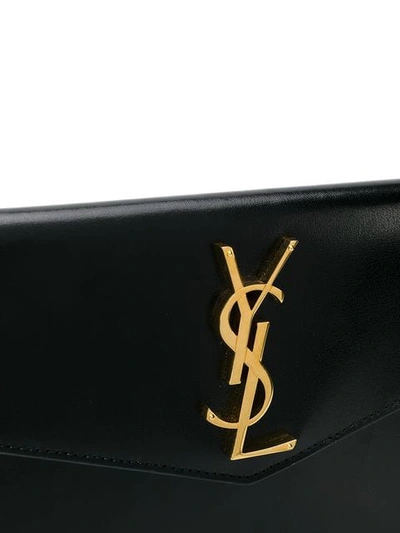 Shop Saint Laurent Envelope Clutch Bag In Black