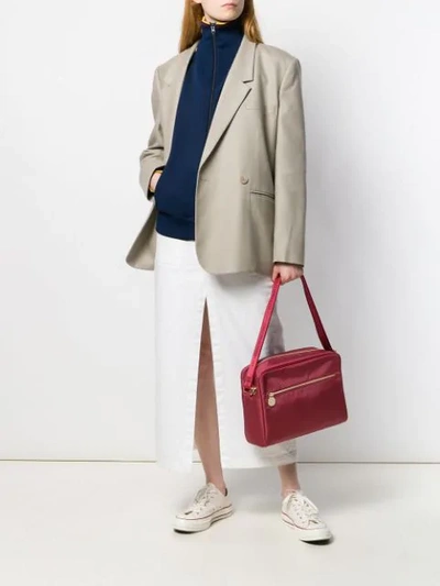 Shop Borbonese All-over Print Shoulder Bag In Red