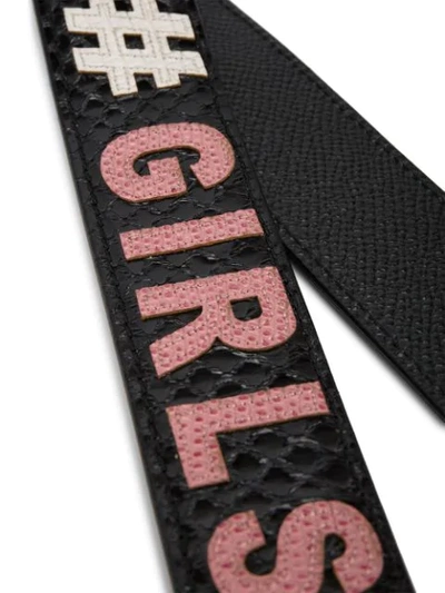 Shop Dolce & Gabbana Millennial Girls Club Appliqué Bag Strap In Black