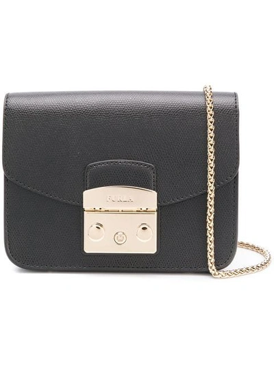 Shop Furla Mini Metropolis Shoulder Bag In Black