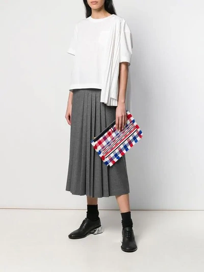 Shop Thom Browne Checked Clutch In Rot