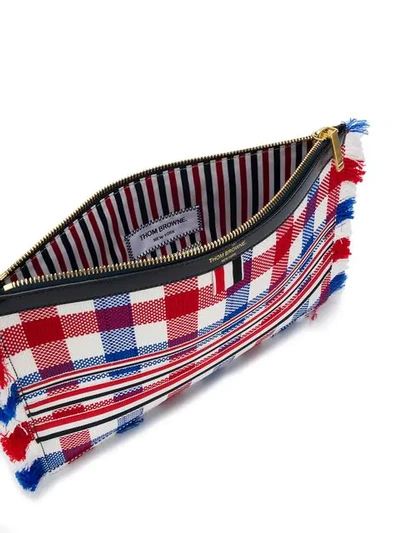 Shop Thom Browne Checked Clutch In Rot
