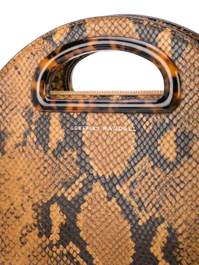 Shop Loeffler Randall Snakeskin Embossed Crossbody Bag In Brown