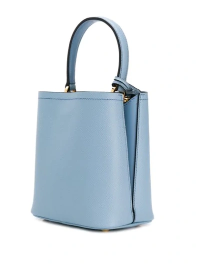 Shop Prada Small Panier Tote In Blue