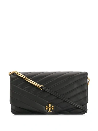 Shop Tory Burch Kira Leather Clutch In Black