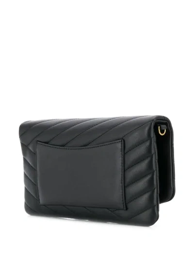 Shop Tory Burch Kira Leather Clutch In Black