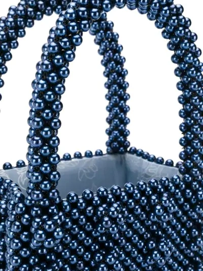 Shop Shrimps Antonia Beaded Tote Bag In Blue