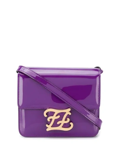 Shop Fendi Karligraphy Shoulder Bag In Purple