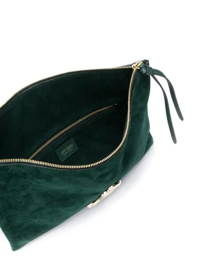 Shop Jimmy Choo Varenne Shoulder Bag In Green