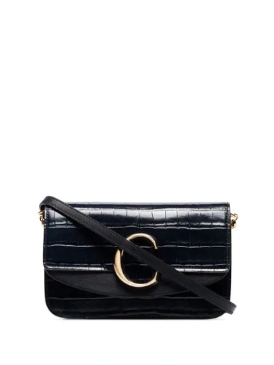 Shop Chloé C-embellished Shoulder Bag In Blue