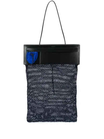 Shop Jil Sander Fishnet Tote Bag In Blue
