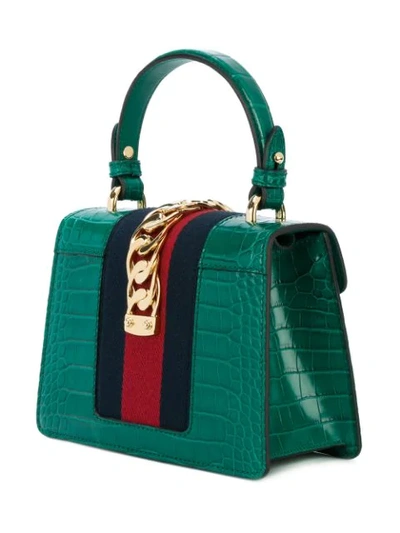 Gucci Sylvie 1969 Crocodile-embossed Leather Mini Top Handle Bag 589479  EV40G 6438 - Handbags, Sylvie - Jomashop