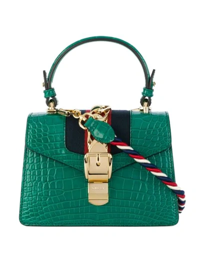 Gucci Sylvie Mini Chain-embellished Alligator Shoulder Bag For Sale at  1stDibs