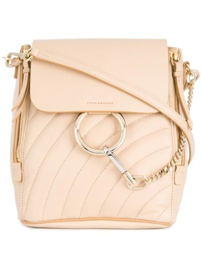 Shop Chloé Faye Small Backpack In Neutrals