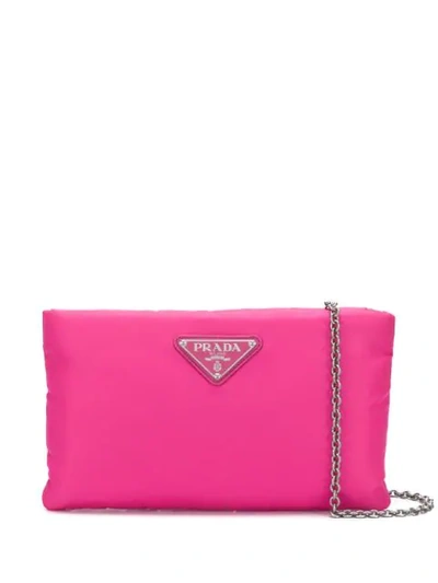 Shop Prada Small Padded Chain Clutch In F0029 Fuxia