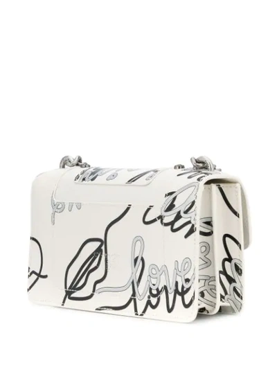 Shop Pinko Graffiti Effect Shoulder Bag In White