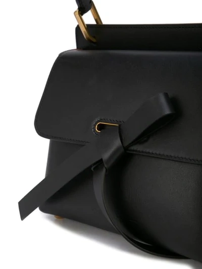 Shop Oscar De La Renta Knot Detail Shoulder Bag In Black