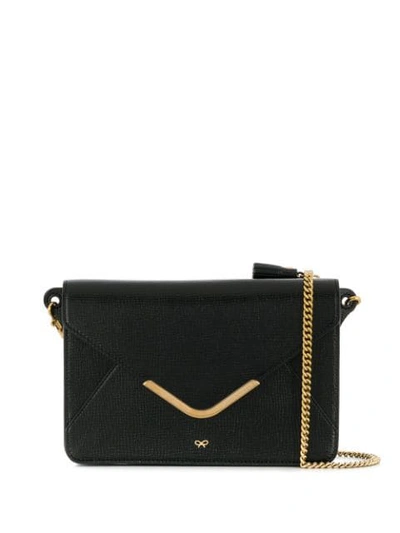 Shop Anya Hindmarch Postbox Chain Wallet In Black