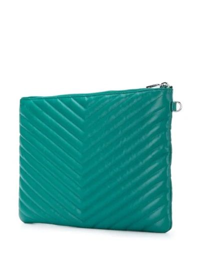 Shop Saint Laurent Jolie Monogram Clutch Bag In Green