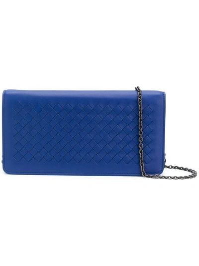 Shop Bottega Veneta Cobalt Intrecciato Nappa Continental Wallet In Blue