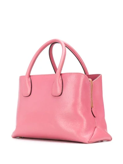 Shop Miu Miu Logo Plaque Tote Bag In Pink