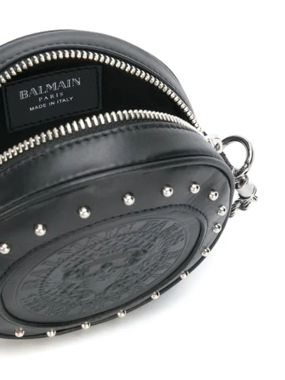 Shop Balmain Round Disco Shoulder Bag - Black