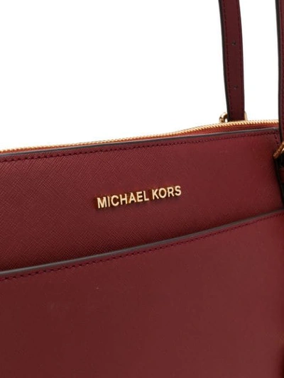Shop Michael Michael Kors Ciara Large Tote In Red