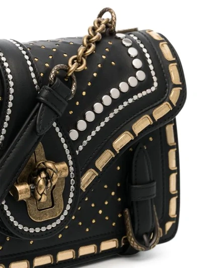 Shop Bottega Veneta Black, Gold And Silver Metallic Catena City Knot Leather Shoulder Bag