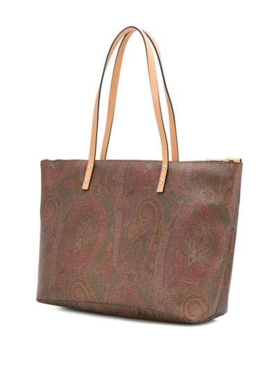 Shop Etro Floral Embroidered Shoulder Bag In 0600