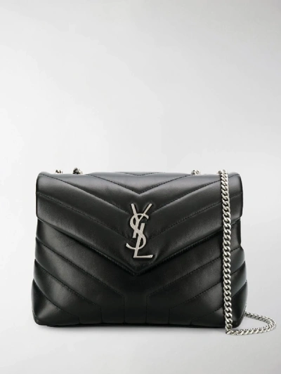 Shop Saint Laurent Loulou Small Quilted Crossbody Bag In Black