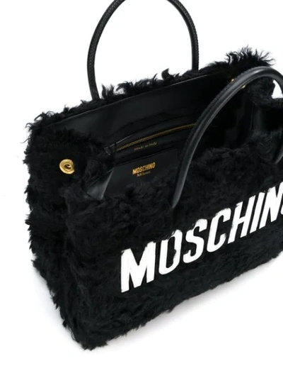 Shop Moschino Wool Tote Bag - Black