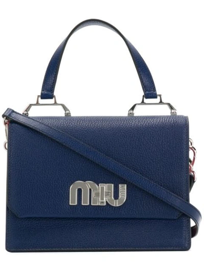 Shop Miu Miu Top Handle Tote - Blue