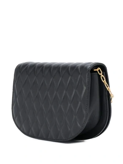 Shop Bally Quilted Logo Crossbody Bag In Black