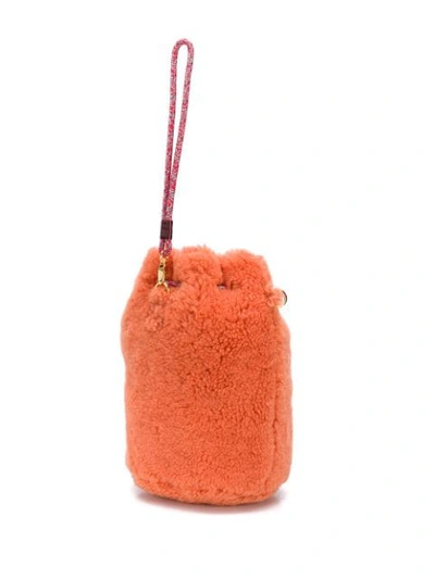 Shop Aries Textured Crossbody Bag In Orange