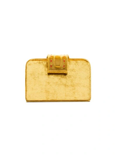 Shop Mehry Mu Yellow Fey Mini Velvet Clutch