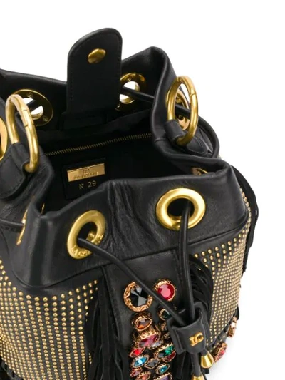 Shop La Carrie Embellished Leather Shoulder Bag In Black