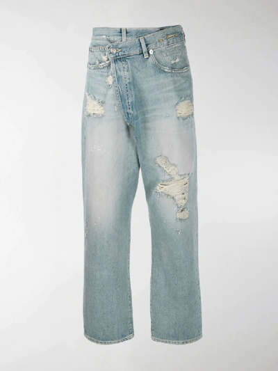 Shop R13 Xovr Distressed Jeans In Blue