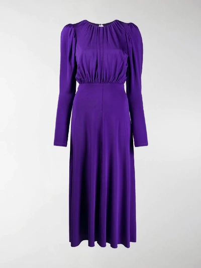 Shop Rotate Birger Christensen Mutton Sleeve Dress In Purple