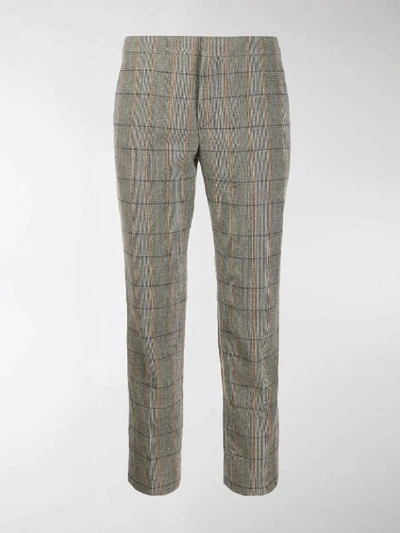 Shop Chloé Checked Cropped Trousers In Neutrals