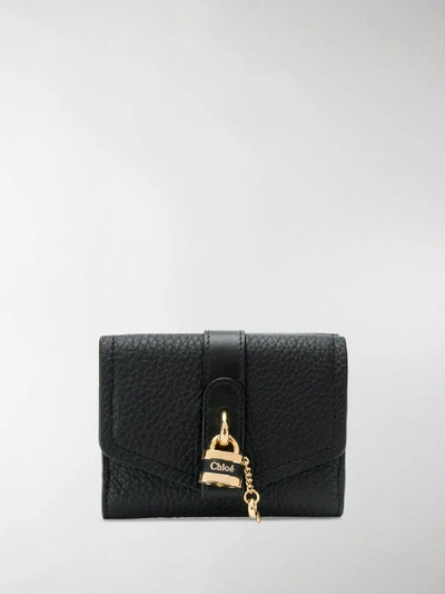 Shop Chloé Small Aby Tri-fold Wallet In Black