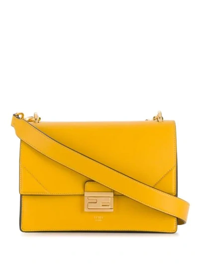 Shop Fendi Kan U Shoulder Bag In Yellow