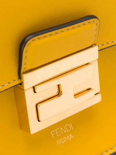 Shop Fendi Kan U Shoulder Bag In Yellow